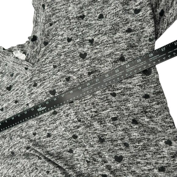 FOR THE REPUBLIC Women's 1X Gray Heart 3/4 Sleeve Tunic Top Shirt Sweater V-neck - Picture 6 of 8